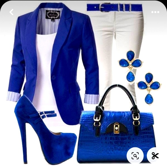 EST. 1946 king blue blazer three-quarter sleeve size S - Picture 2 of 13